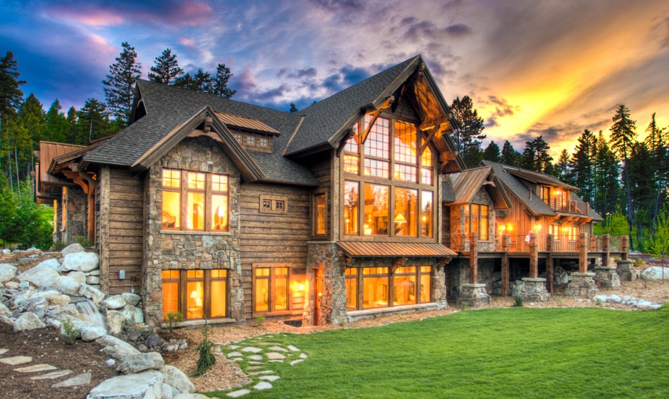 Unique Mountain Home, Rustic Style Architecture, Luxury Ski Home