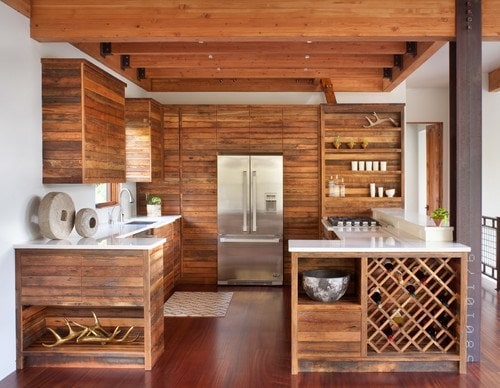 reclaimed wood, custom kitchen cabinets